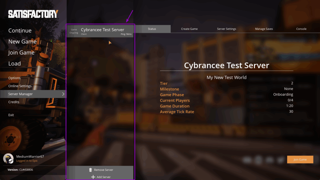 Satisfactory - Ingame Server Browser