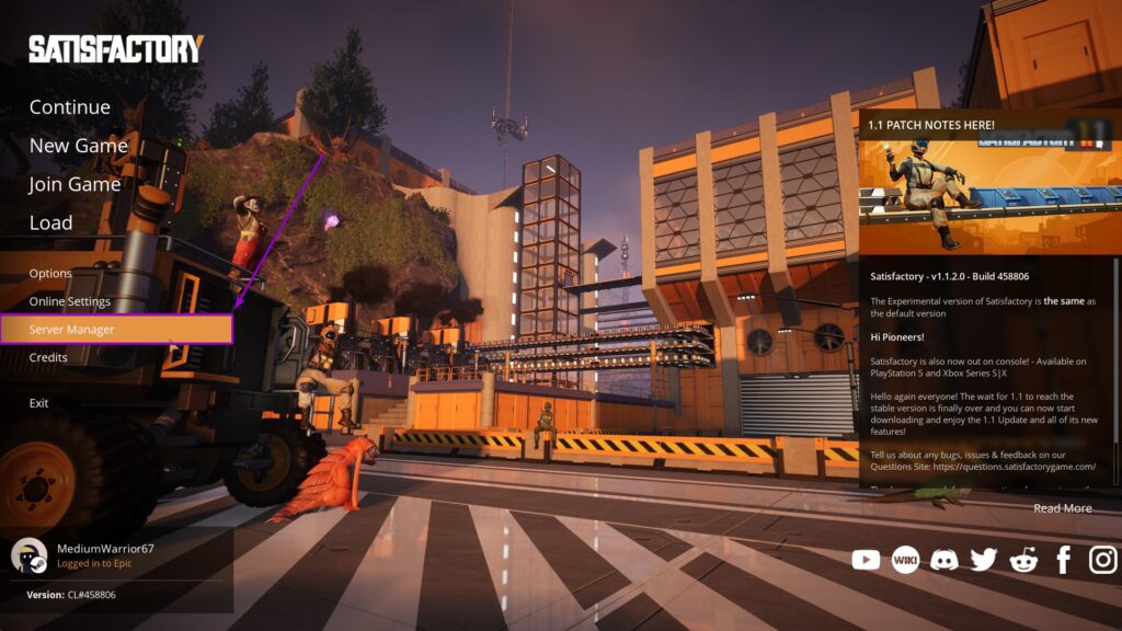 Satisfactory - Server Manager