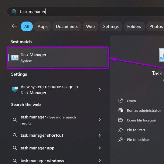 'Task manager' window outlined with arrow