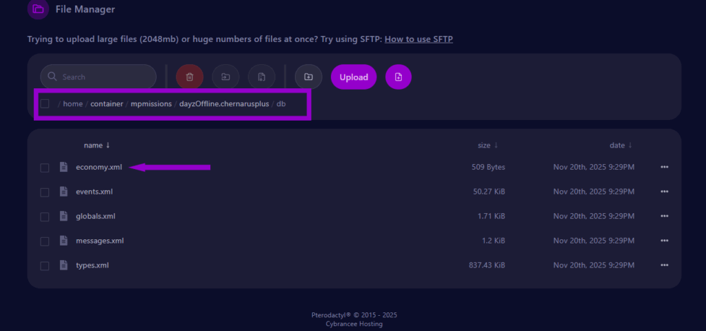 dayz type.xml folder and economy.xml file outlined