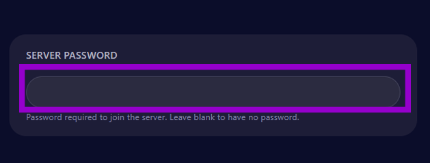 dayz startup tab with server password field outlined