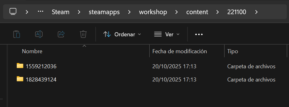 local dayz steam mods foldes