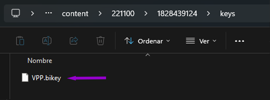 local dayz steam mod key folder with .bikey file outlined
