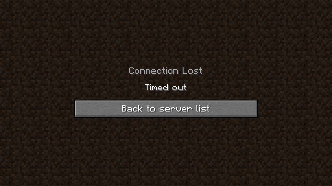 Minecraft 'time out' error