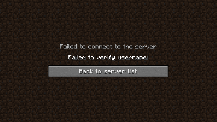 Minecraft 'failed to verify username' error