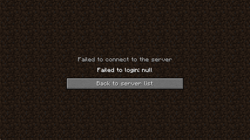 Minecraft 'failed to login: null' error