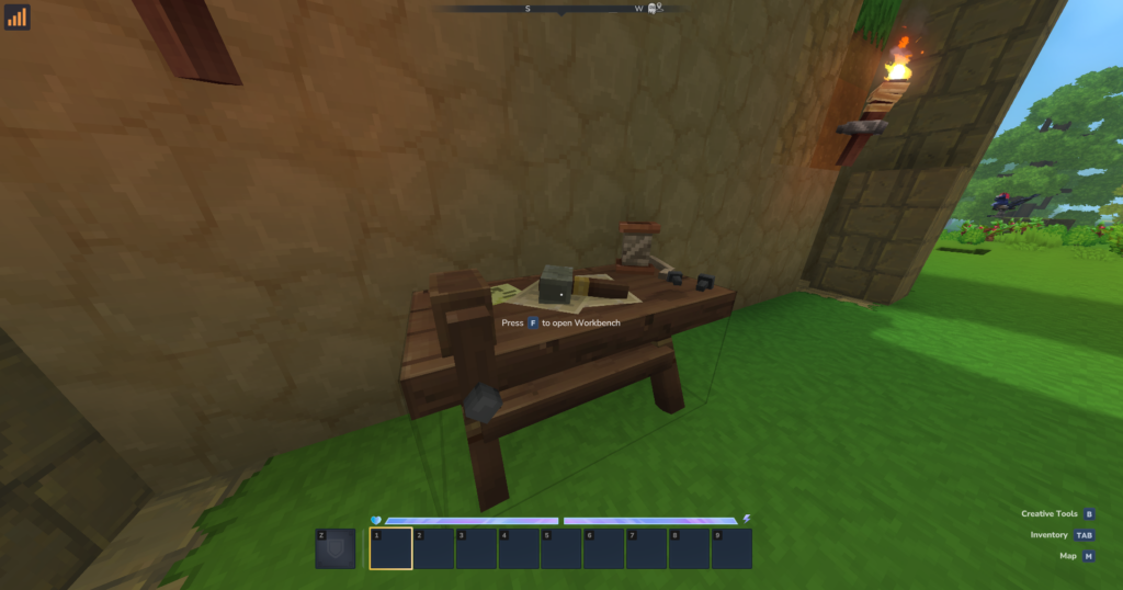 A workbench placed in the world