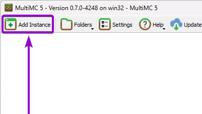 'Add instance' outlined with arrow