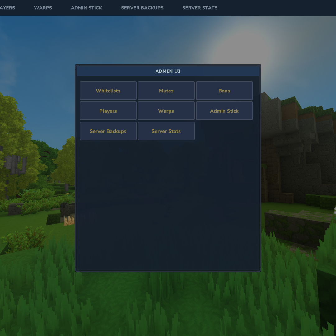AdminUI interface Hytale