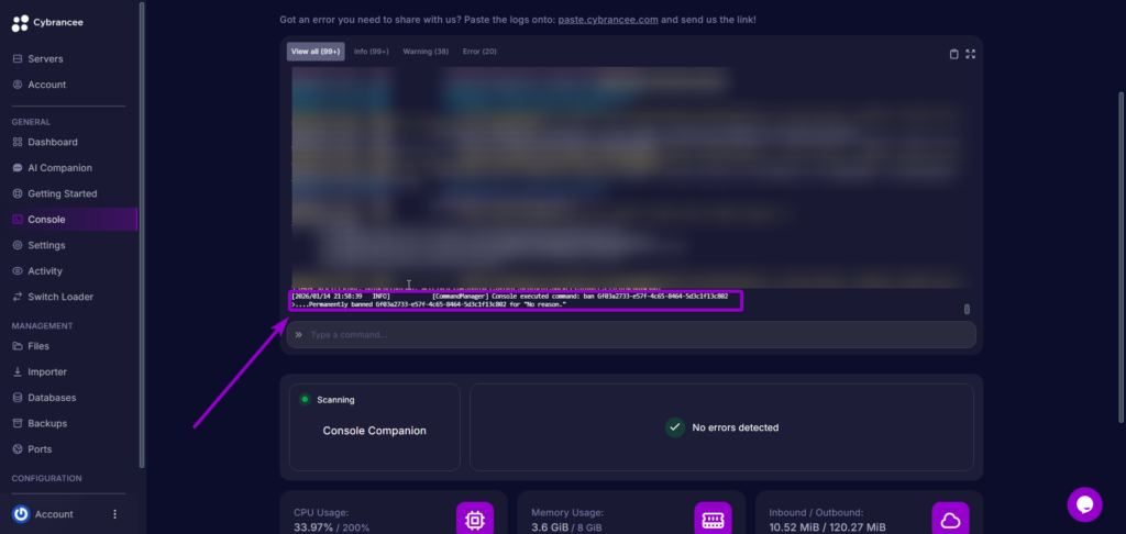 Banning myself Hytale