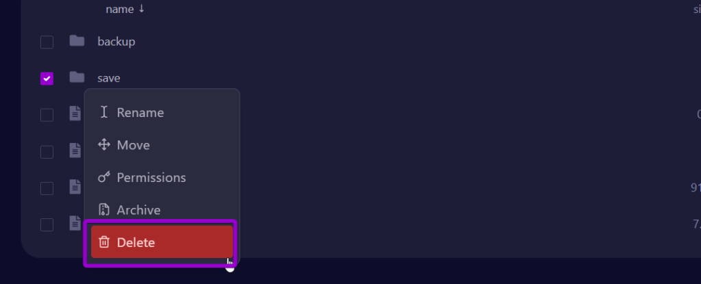 Cybrancee Dont Starve Together Panel Files Saves Folder Delete Outlined