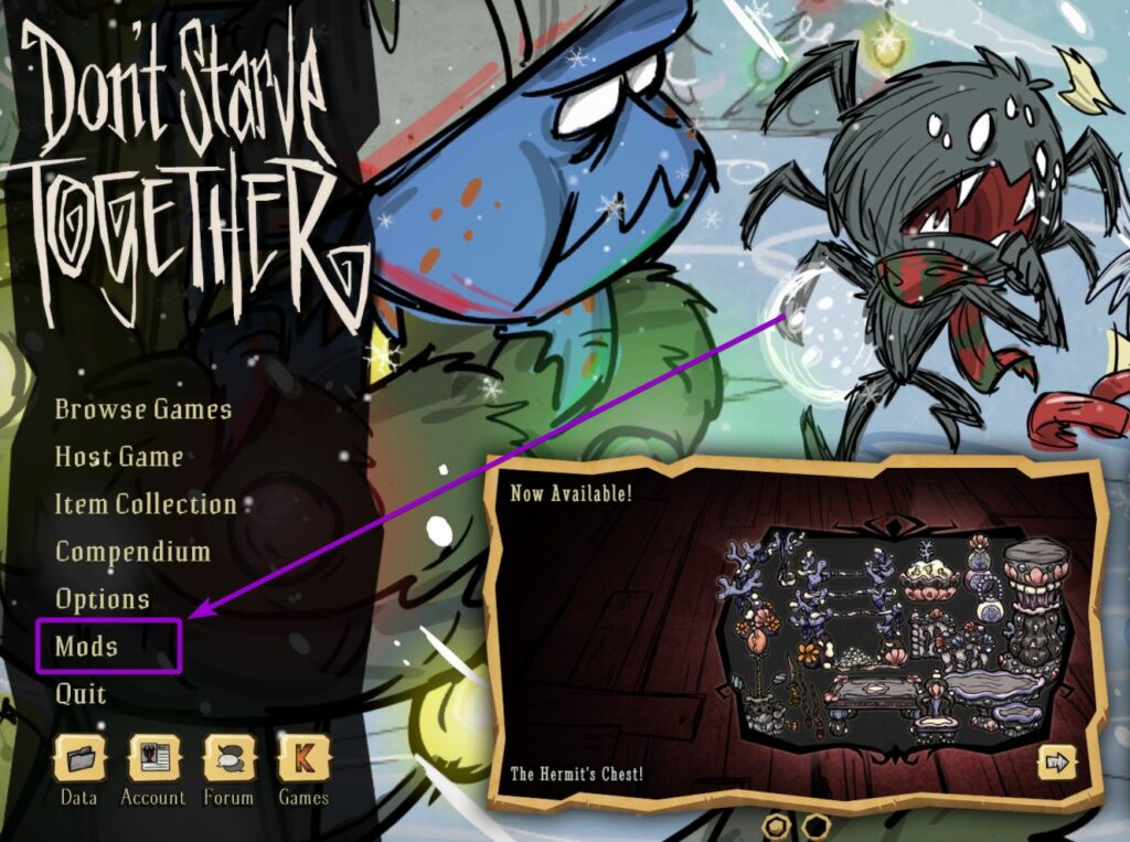 Dont Starve Together Gameplay Mods Button Outlined