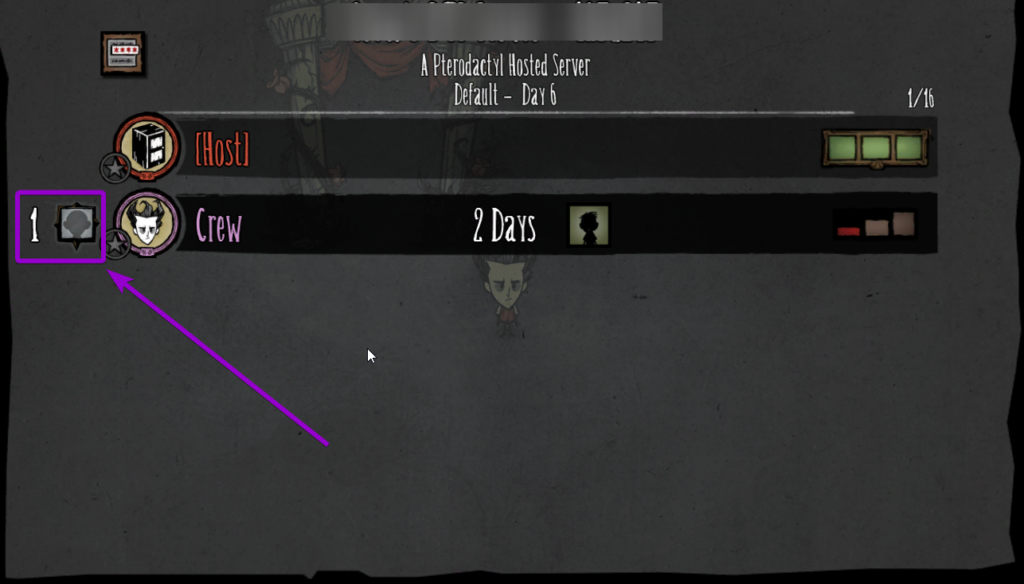 Dont Starve Together Gameplay Server UserID in Player List Outlined