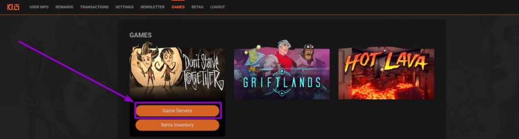 Dont Starve Together Website Game Servers Outlined
