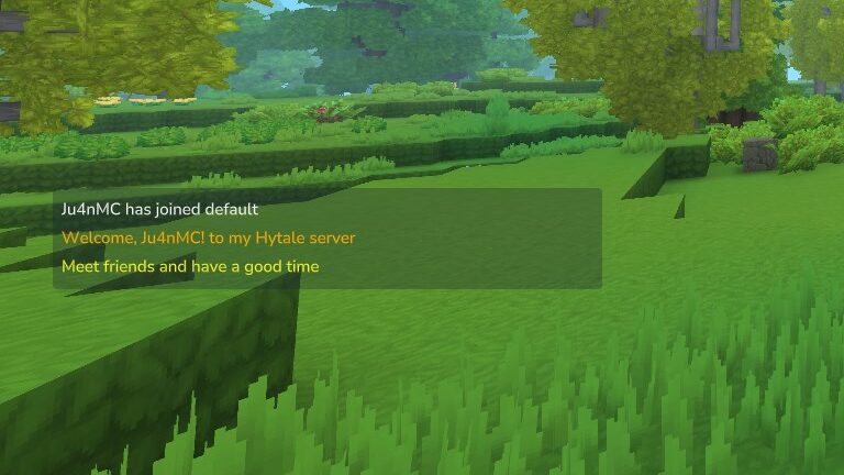 Hytale new welcome messages in chat