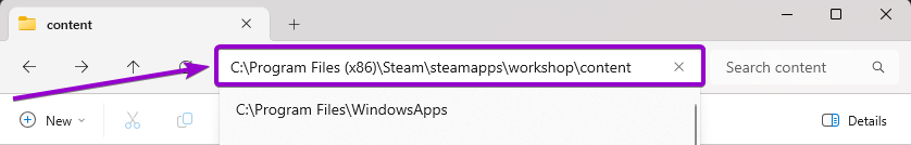 Location in the file explorer of the 'content' folder Project Zomboid