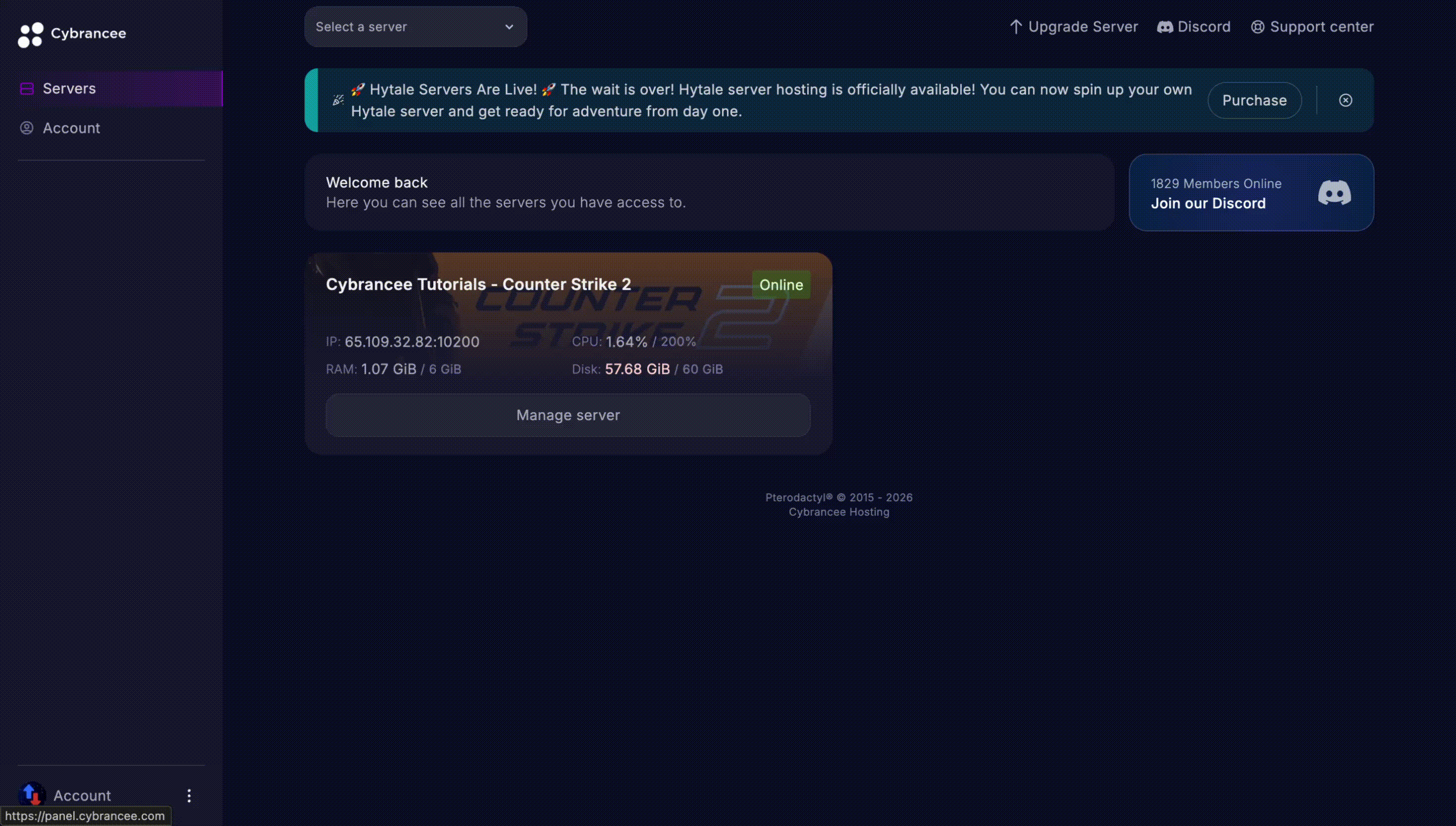 Opening a Cybrancee CS2 Server