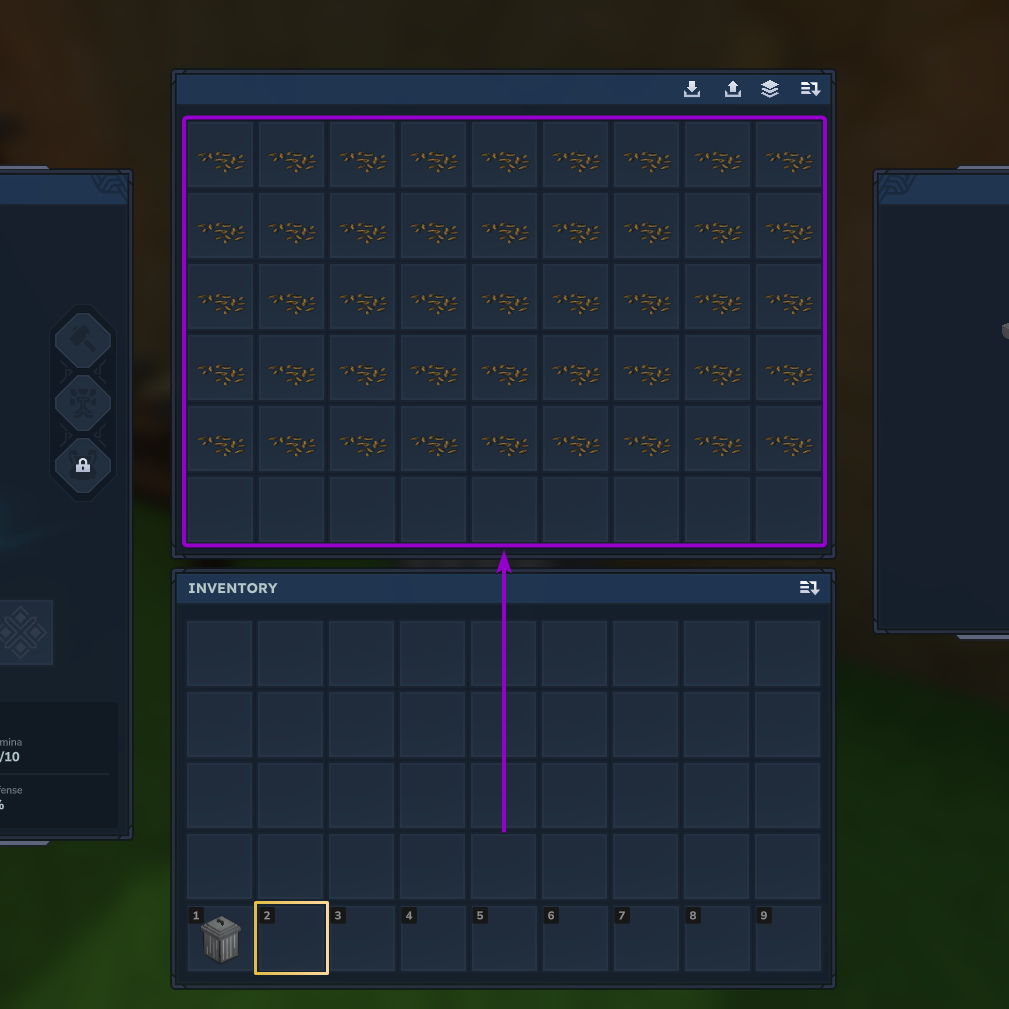 Slots to remove items from the trash can - Hytale