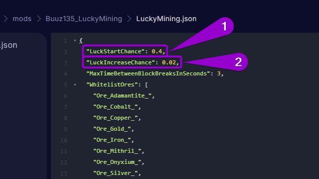 Steps to configure the 'Lucky Mining' config file