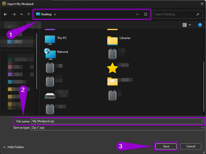 Steps to export the instance