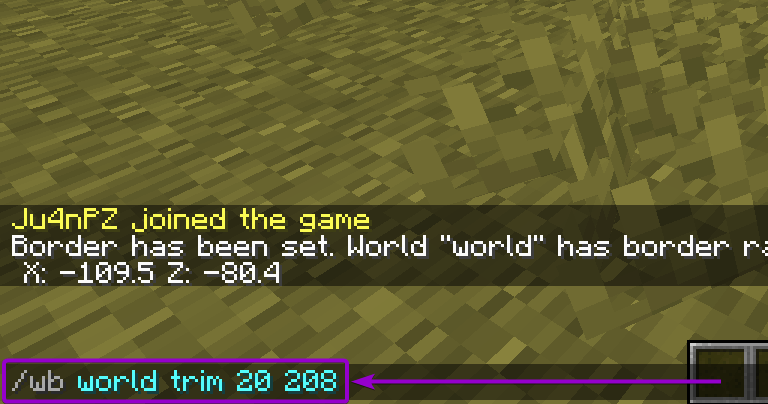 Command to start world trim