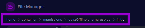 dayz with init.c file path outlined