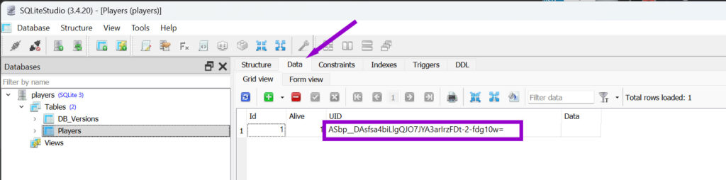 sqlitestudio player file data outlined