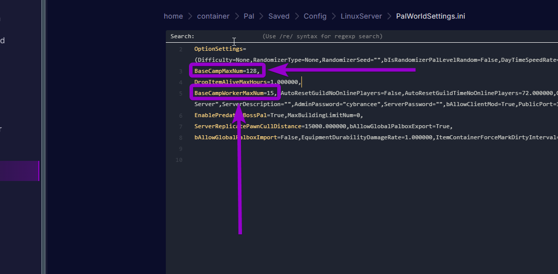 'BaseCampMaxNum-and-BaseCampWorkerMaxNum' outlined with arrow