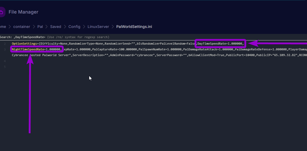 'DayTimeSpeedRate And NightTimeSpeedRate'outlined with arrow