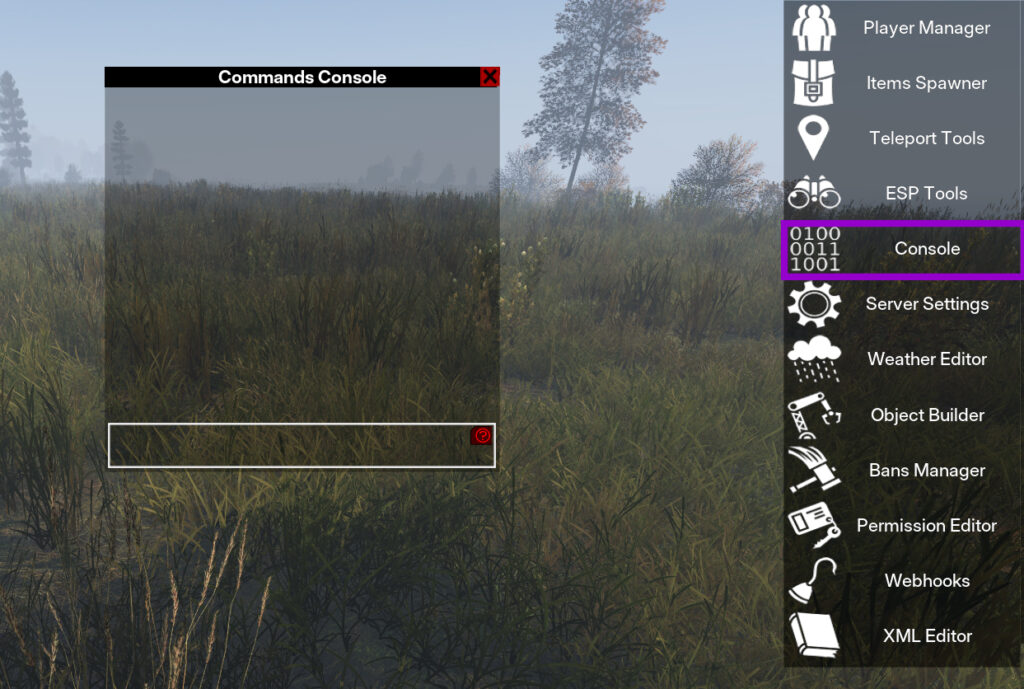 dayz vppadmintools ingame console log