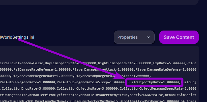 'BuildObjectHpRate' outlined with arrow