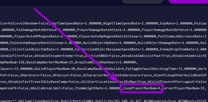 'CoopPlayerMaxNum' outlined with arrow