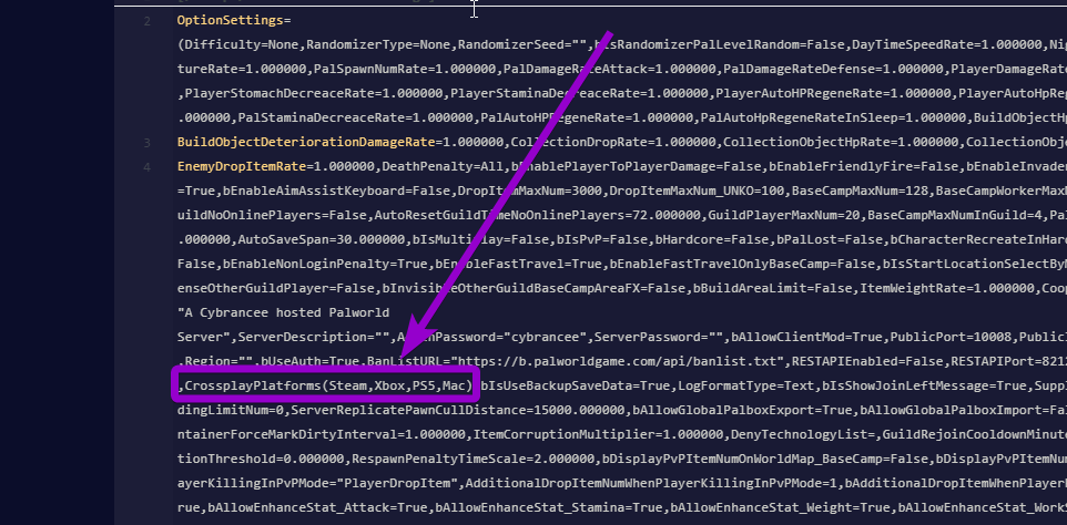'CrossplayPlatform' outlined with arrow