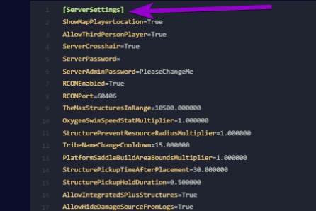 Cybrancee Panel Ark Survival Evolved gameUserSettings.ini file