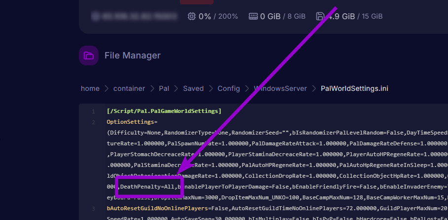 'DeathPenalty' outlined with arrow