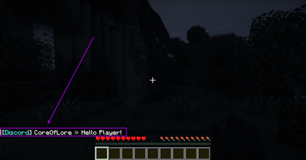 Verifying Message in Minecraft Server