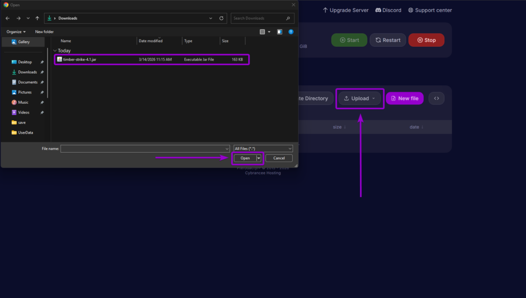 Uploading Timber mod jar file to Mods folder in Minecraft