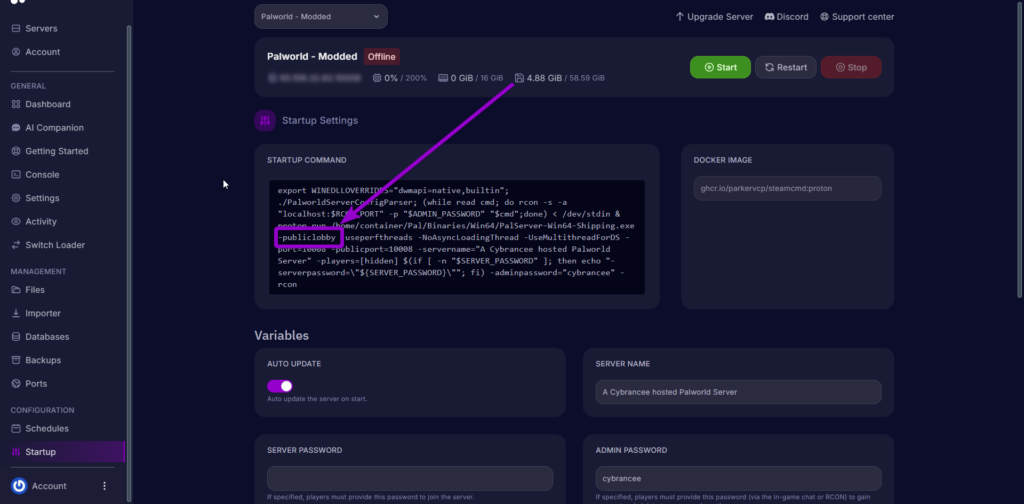 '-publiclobby' outlined with arrow