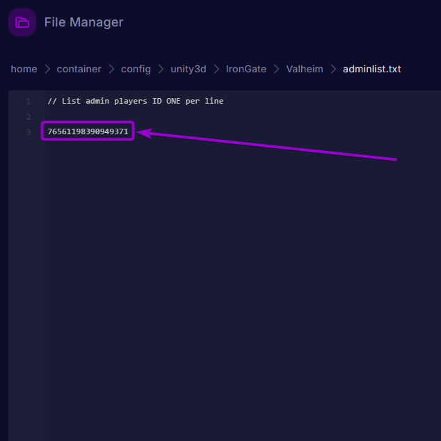 SteamID in the adminlist file