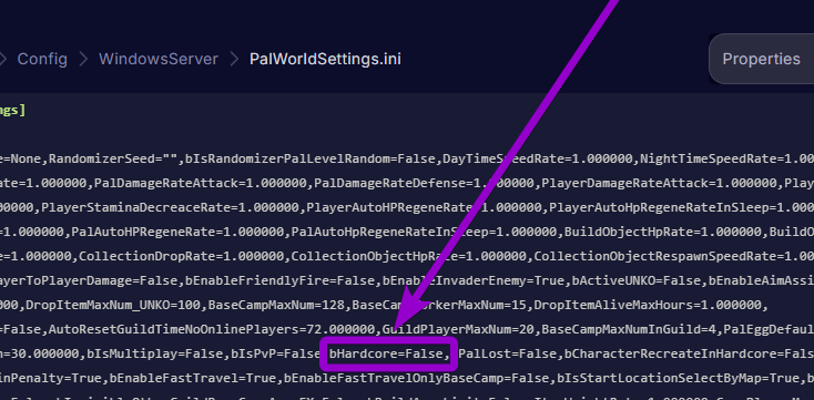 'bHardcore' outlined with arrow