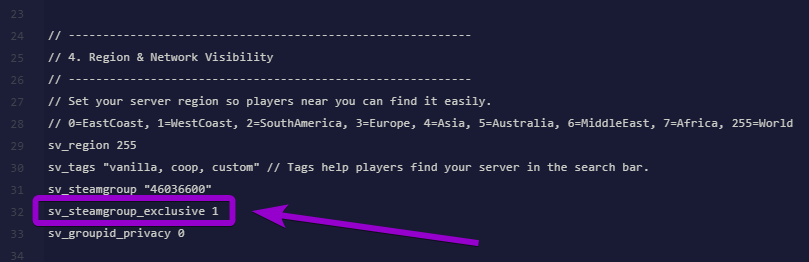 Setting sv_steamgroup_exclusive to 1 in the server.cfg to restrict server access to group members only