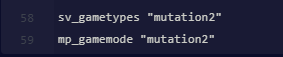 Editing the server.cfg file in the web dashboard to include sv_gametypes and mp_gamemode set to mutation2