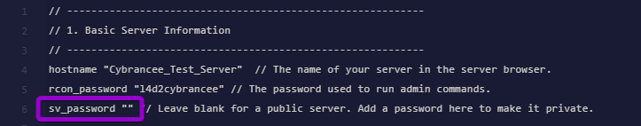 Editing the sv_password setting in the Left 4 Dead 2 configuration file to make the server private