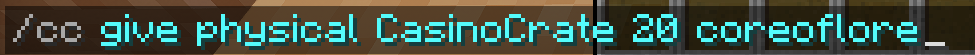 Typing the command to give a physical Casino Crate key in Minecraft