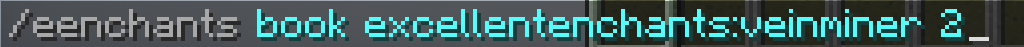 Typing the ExcellentEnchants book command in Minecraft