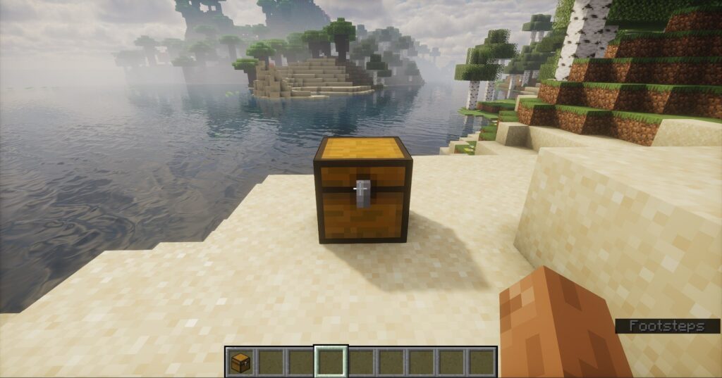 Placing a standard chest in Minecraft to use as a reward crate