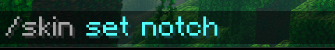 typing the /skin set notch command in the Minecraft chat to change character appearance