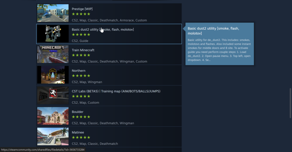 Select The map you want to install