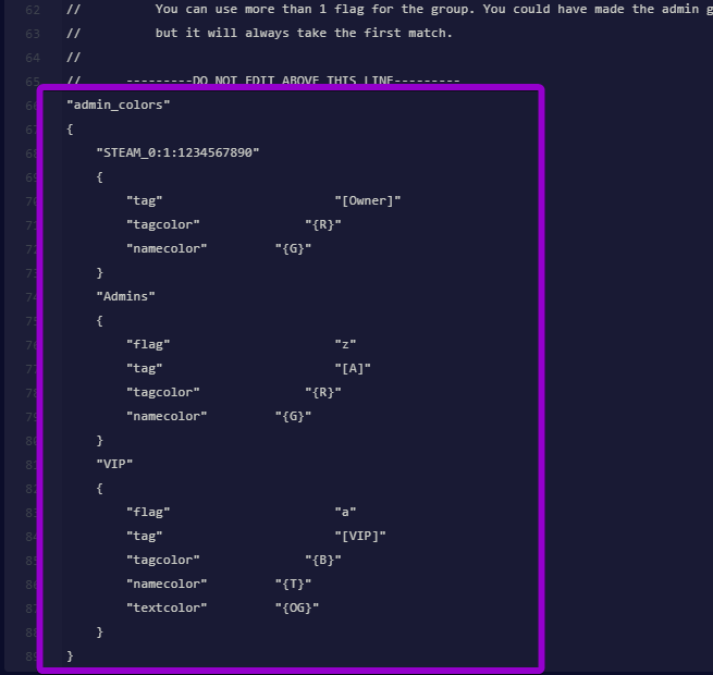 Scrolling down to the admin_colors section of the configuration file