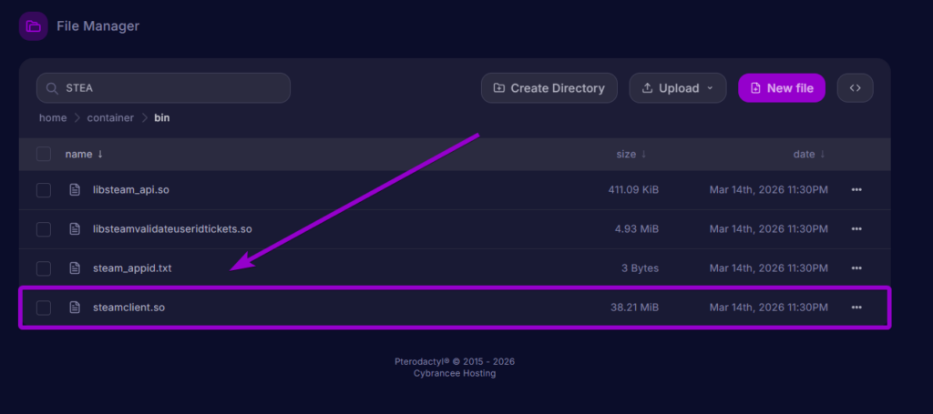 Selecting the steamclient.so file